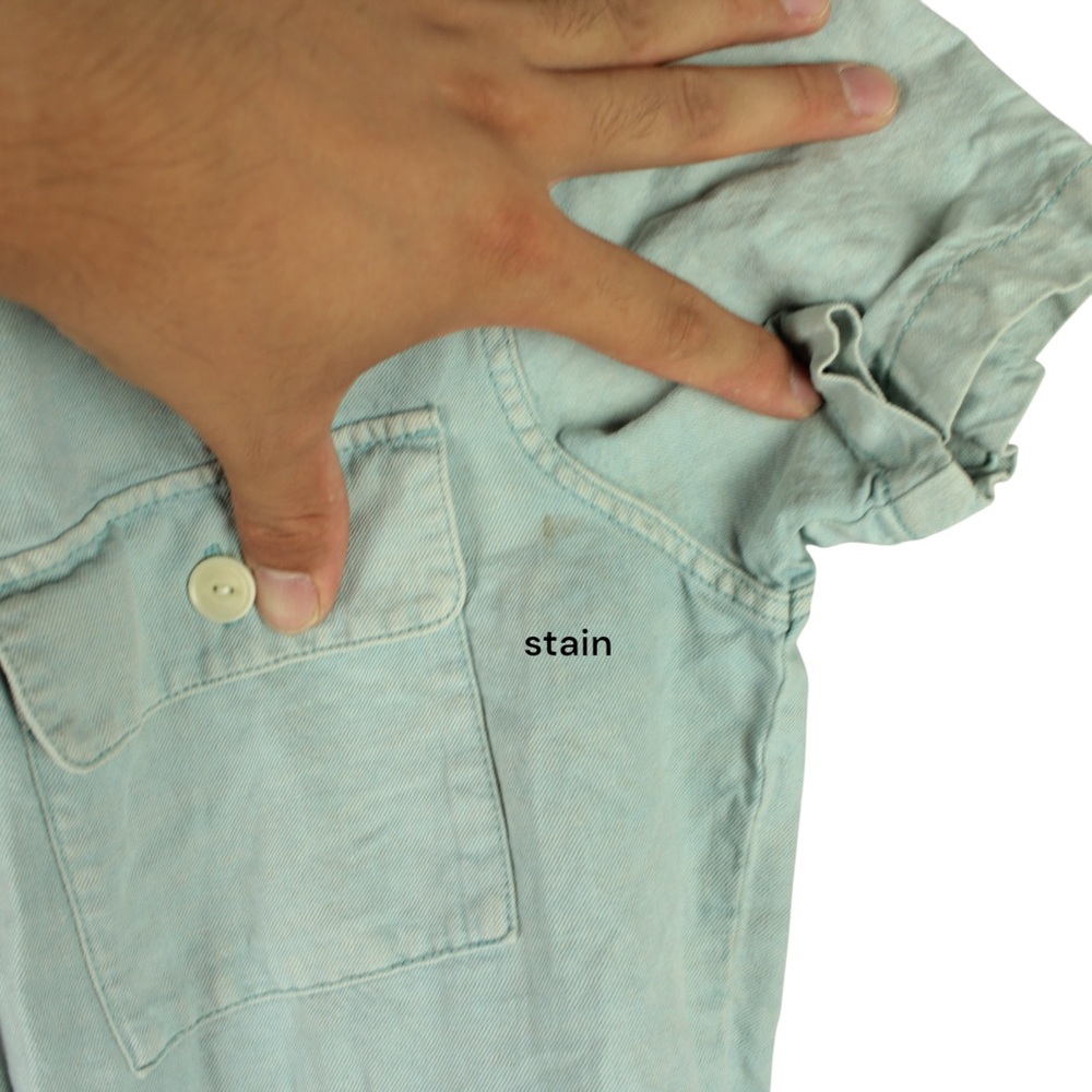 Outerknown Women Size XS Blue Denim Jumpsuit overalls Button shortalls - Picture 14 of 15